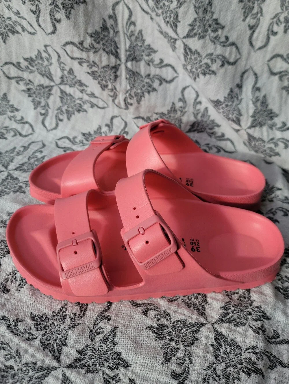 Birkenstock Women's Pink EVA Two-Strap Slide Sandals (size 39)